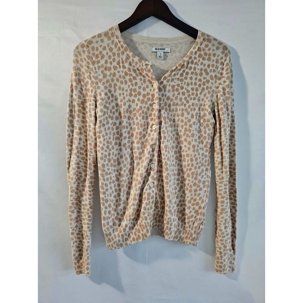 90s Chic Old Navy Neutral Leopard Print Cardigan S